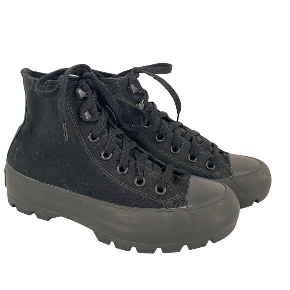 Converse Ctas Chuck Taylor Lugged High Black Sneaker Size 7 - Picture 1 of 10
